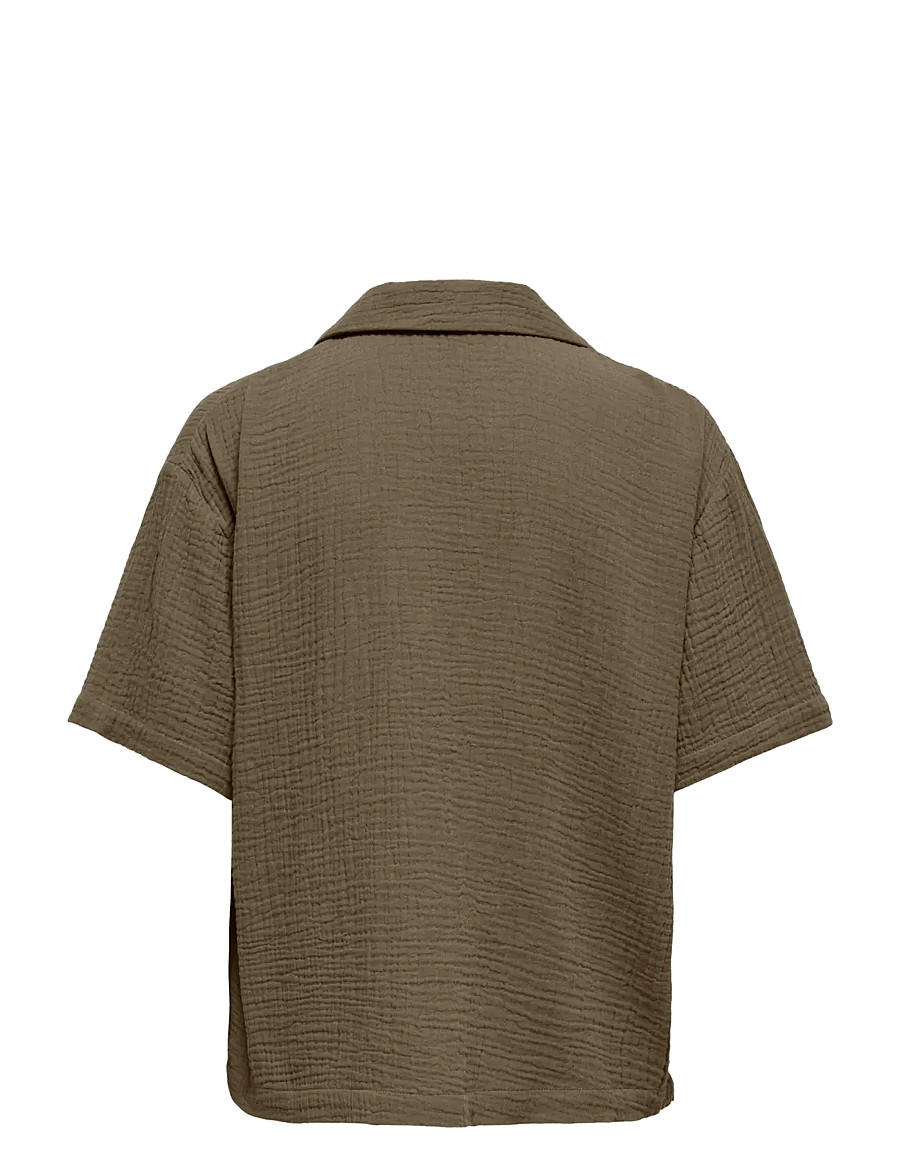 JDY - JDYTHEIS LIFE 2/4 LOOSE SHIRT WVN NOOS - kortærmede skjorter - capers - 1