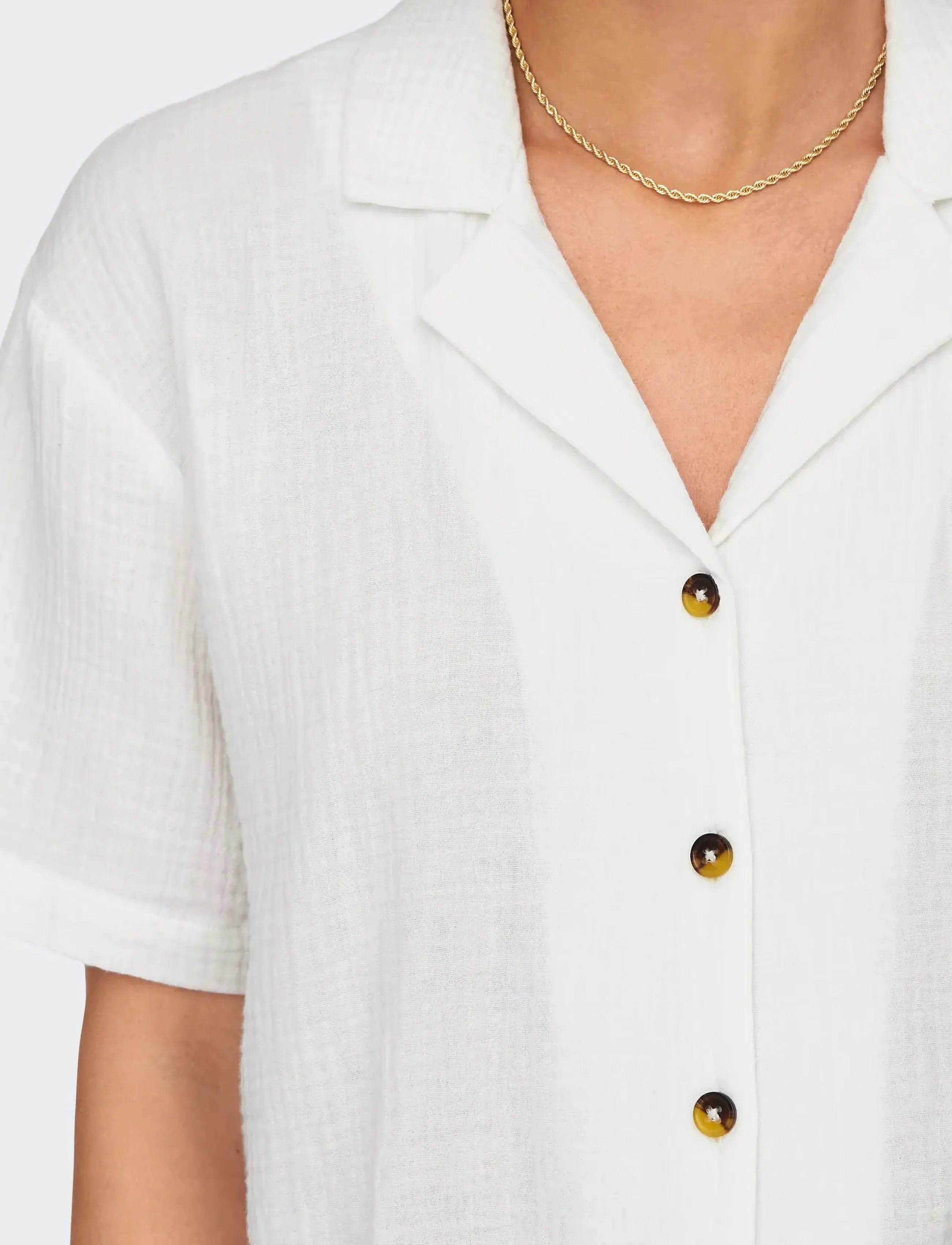 JDY - JDYTHEIS LIFE 2/4 LOOSE SHIRT WVN NOOS - kortærmede skjorter - cloud dancer - 4