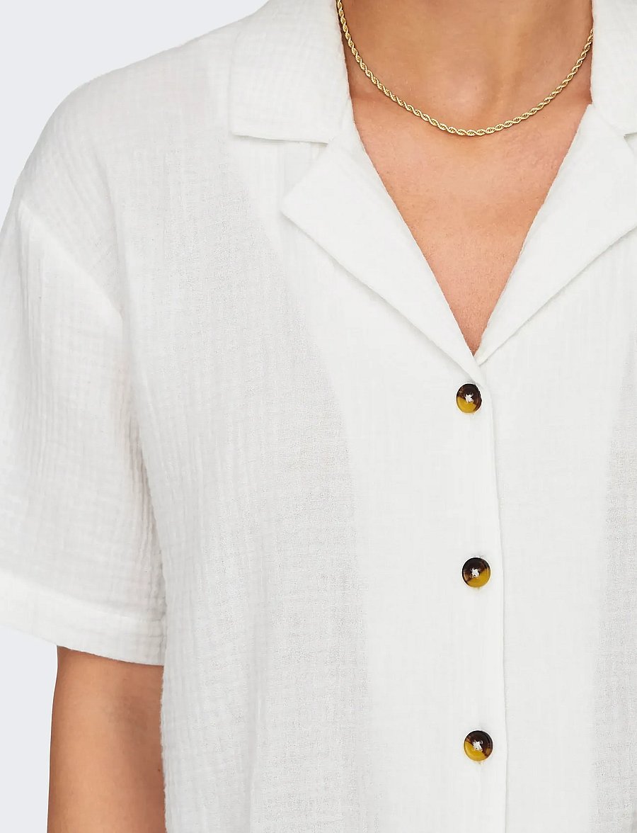 JDY - JDYTHEIS LIFE 2/4 LOOSE SHIRT WVN NOOS - kortærmede skjorter - cloud dancer - 4