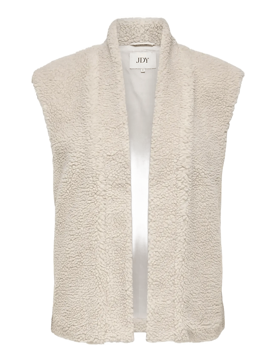 JDY - JDYBIRDY TEDDY OPEN VEST OTW NOOS - teddy-vestid - pumice stone - 1