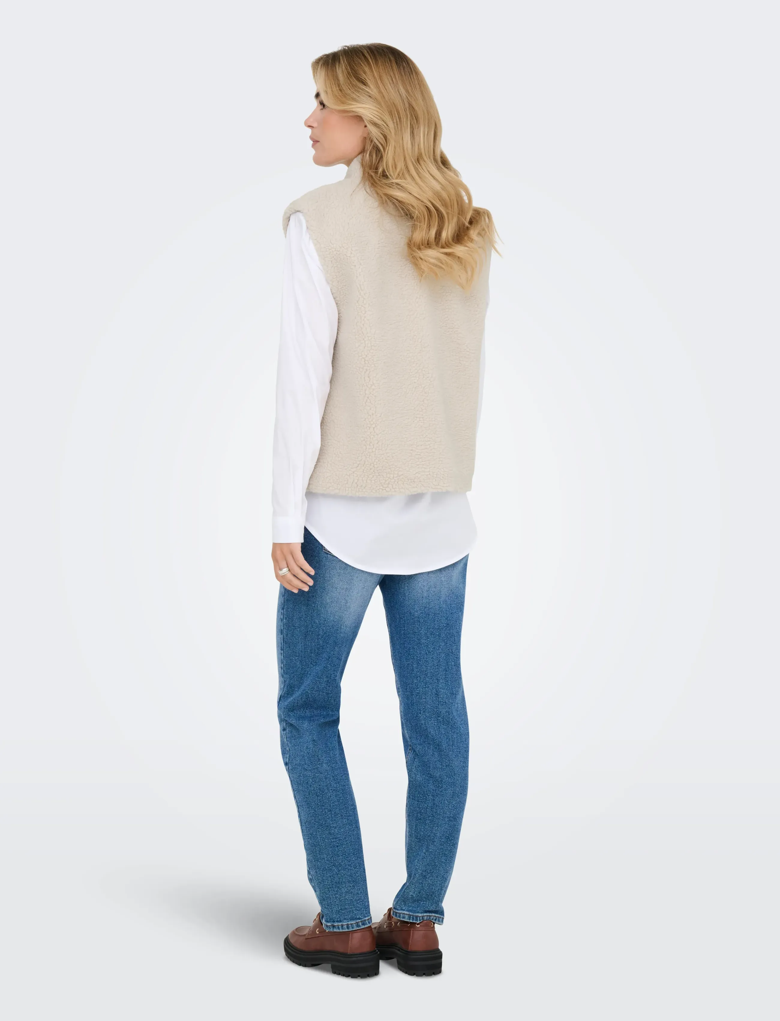 JDY - JDYBIRDY LIFE TEDDY OPEN VEST OTW NOOS - pumice stone - 3