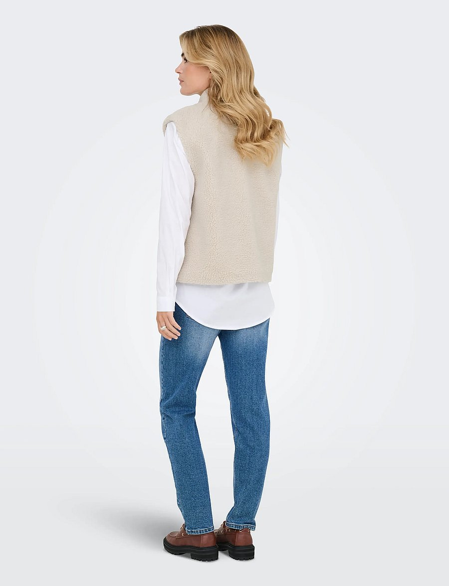 JDY - JDYBIRDY TEDDY OPEN VEST OTW NOOS - teddy-vestid - pumice stone - 3