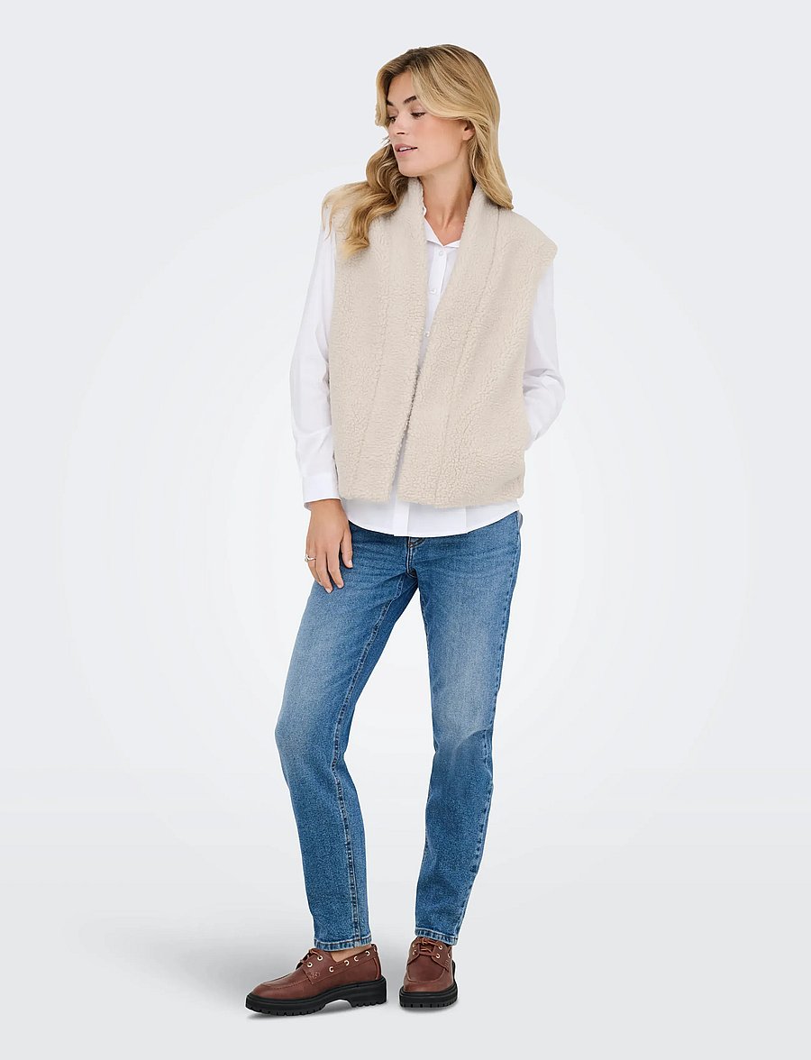 JDY - JDYBIRDY TEDDY OPEN VEST OTW NOOS - teddy-vestid - pumice stone - 5