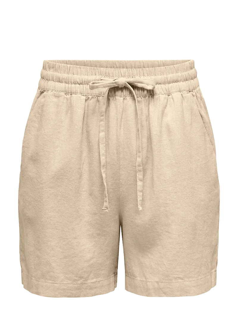 JDY - JDYSAY HW LINEN STRING SHORTS WVN NOOS - casual shorts - oatmeal - 1
