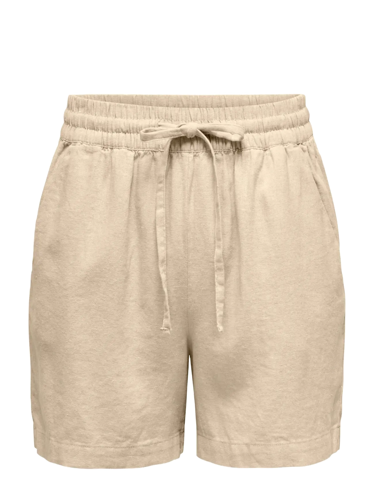 JDY JDYSAY HW LINEN STRING SHORTS WVN NOOS - Riided - OATMEAL / beige