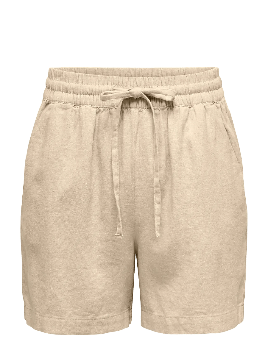 JDY - JDYSAY HW LINEN STRING SHORTS WVN NOOS - casual shorts - oatmeal - 1