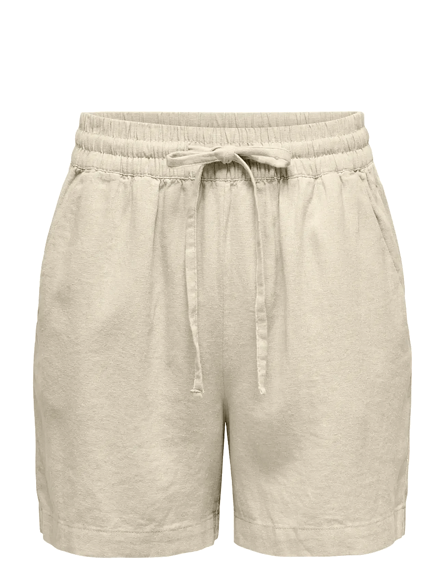 JDY - JDYSAY HW LINEN STRING SHORTS WVN NOOS - freizeitshorts - oatmeal - 1