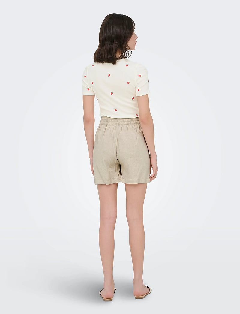 JDY - JDYSAY HW LINEN STRING SHORTS WVN NOOS - casual shorts - oatmeal - 3