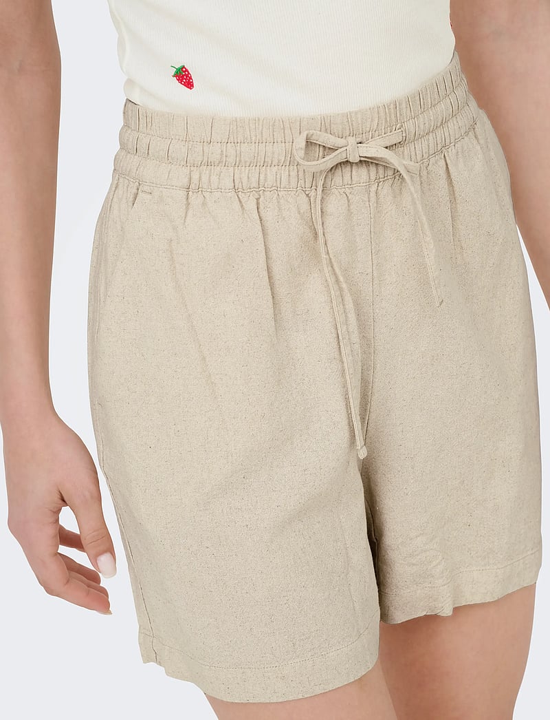 JDY - JDYSAY HW LINEN STRING SHORTS WVN NOOS - casual shorts - oatmeal - 5