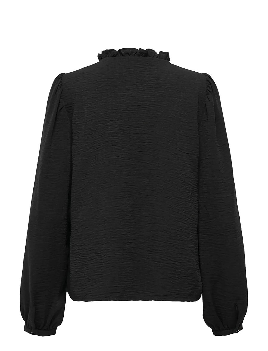 JDY - JDYRACHEL LIFE L/S PINTUCK TOP WVN NOOS - langærmede bluser - black - 2