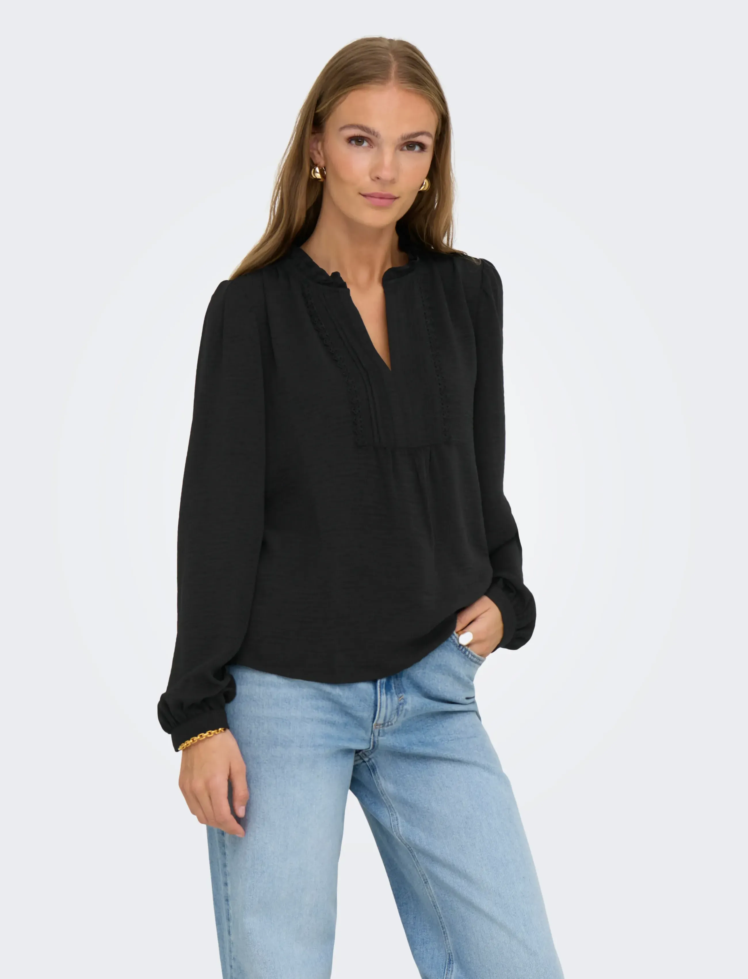 Jdyrachel Life L/S Pintuck Top Wvn Noos