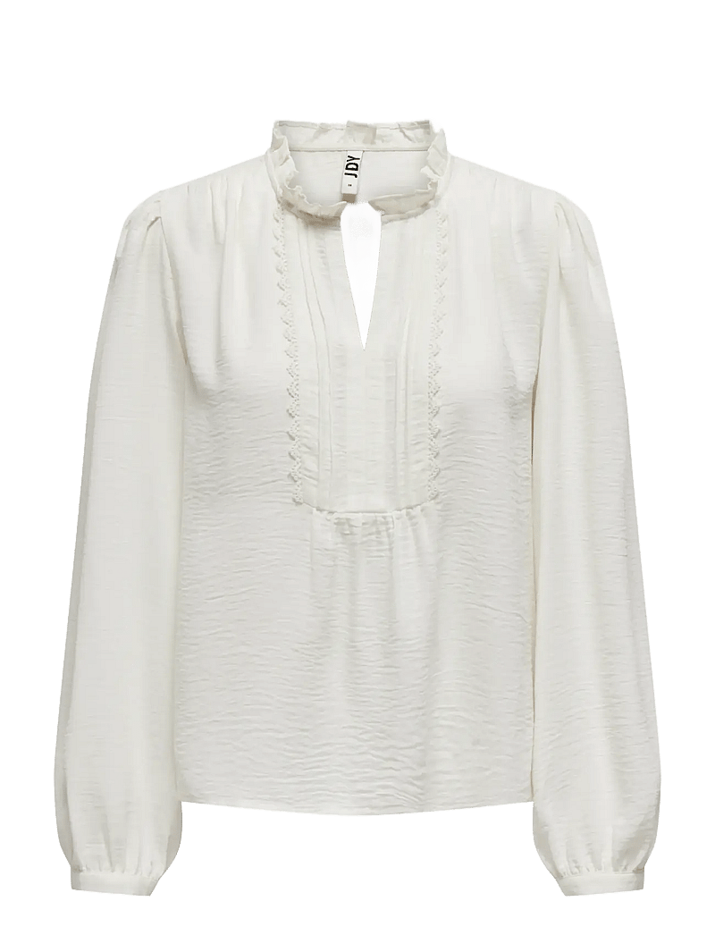 JDY - JDYRACHEL LIFE L/S PINTUCK TOP WVN NOOS - långärmade blusar - cloud dancer - 1