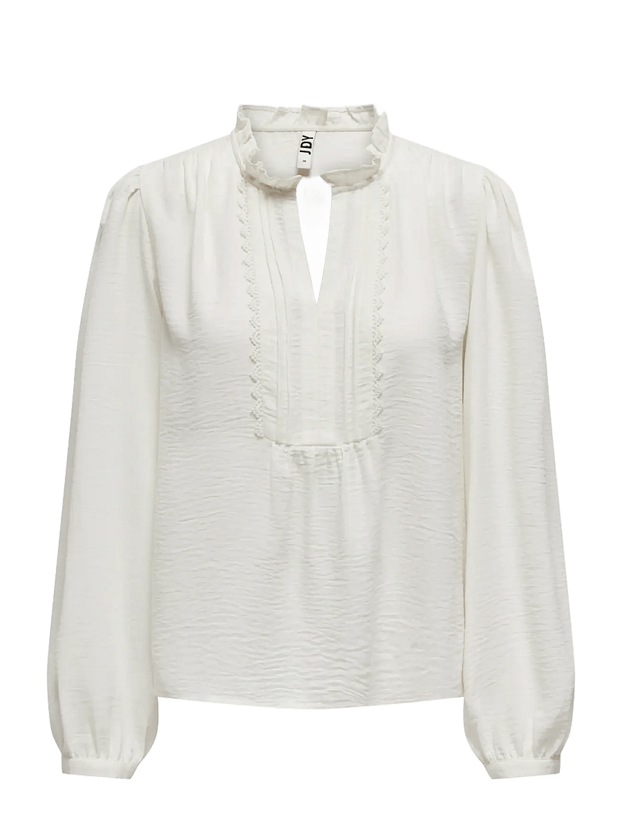 JDY - JDYRACHEL LIFE L/S PINTUCK TOP WVN NOOS - långärmade blusar - cloud dancer - 1