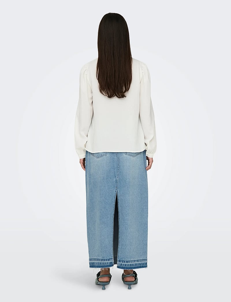 JDY - JDYRACHEL LIFE L/S PINTUCK TOP WVN NOOS - långärmade blusar - cloud dancer - 3