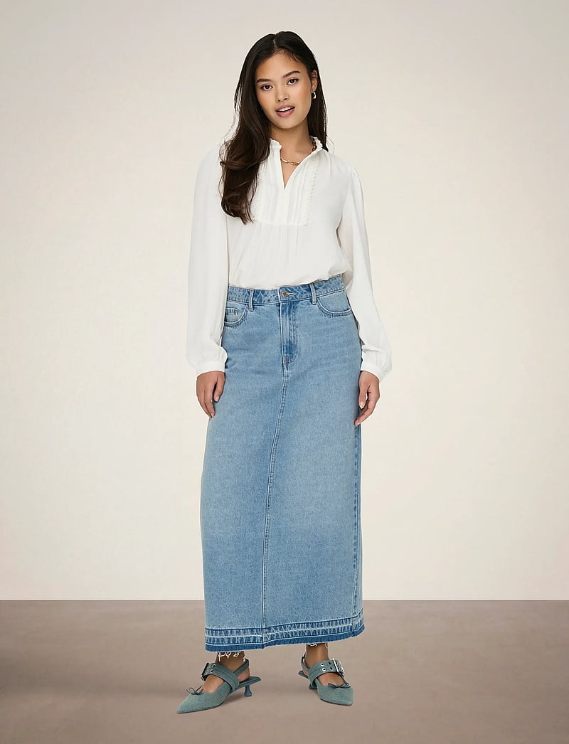 JDY - JDYRACHEL LIFE L/S PINTUCK TOP WVN NOOS - langärmlige blusen - cloud dancer - 4