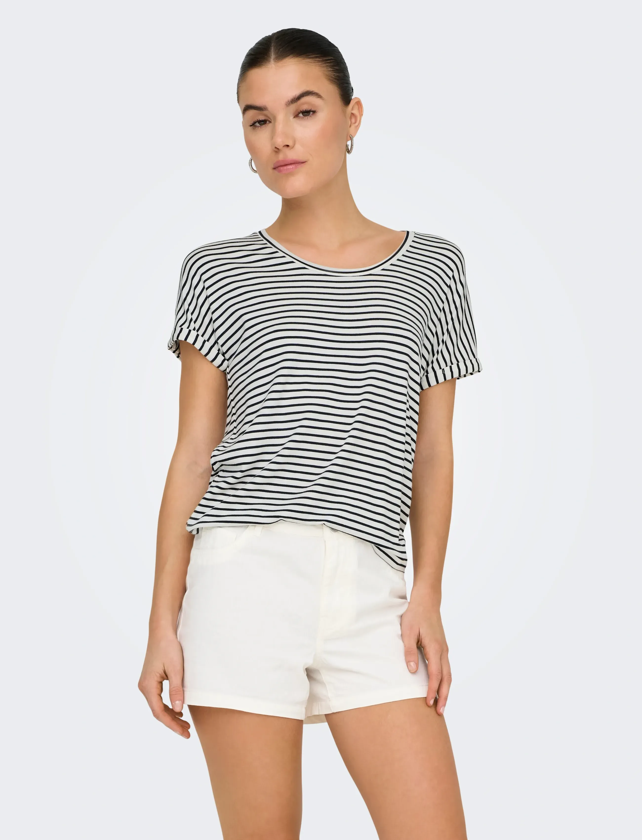 JDY JDYSISSY S/S O-NECK TOP JRS NOOS - T-shirts - CLOUD DANCER / white