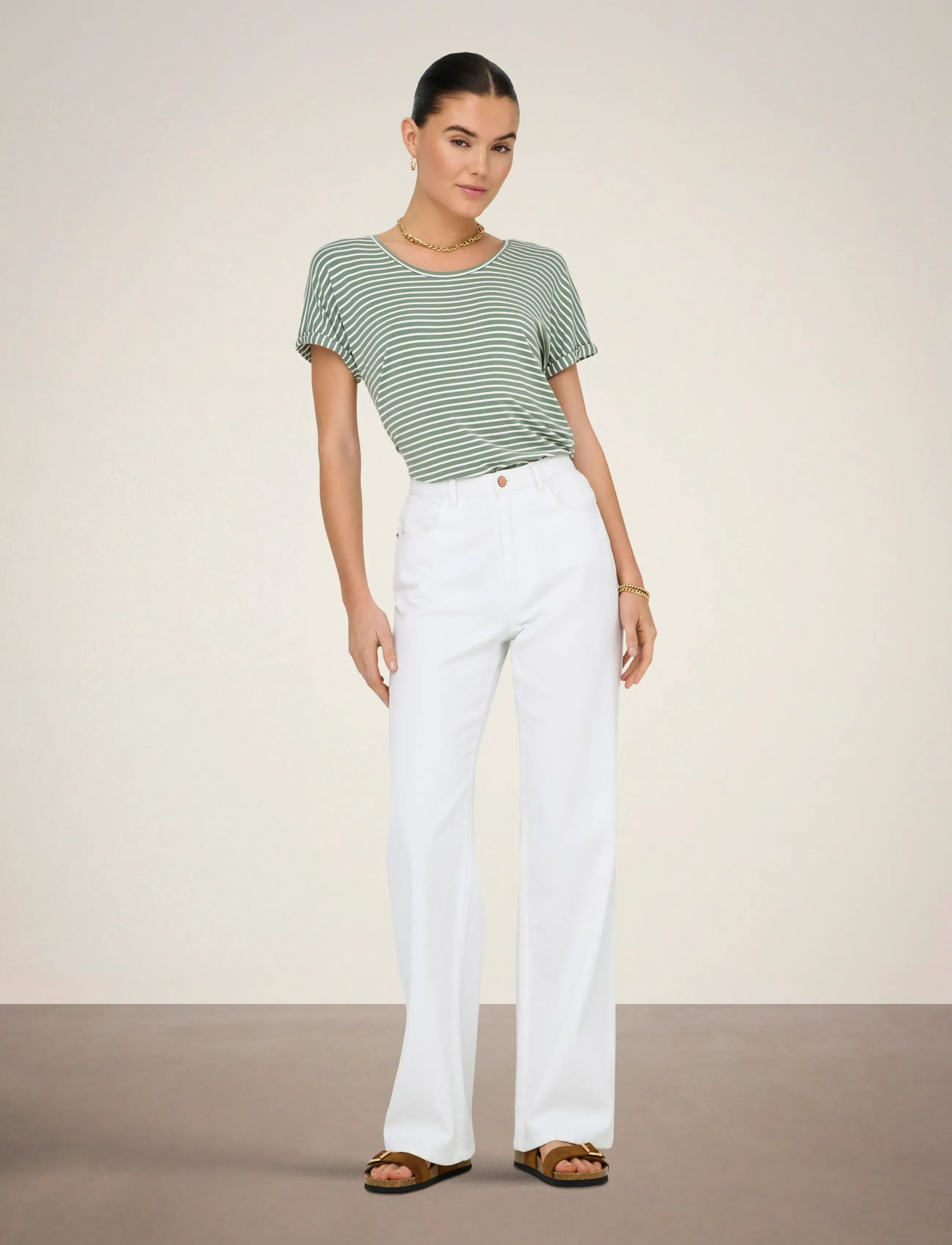 JDY - JDYSISSY S/S O-NECK TOP JRS NOOS - t-shirts - sea spray - 4
