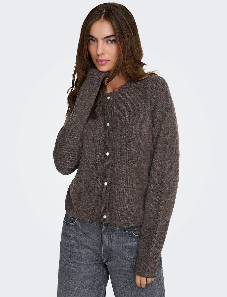 JDY - JDYLUMI L/S BUTTON CARDIGA KNT NOOS - cardigans - bracken - 4