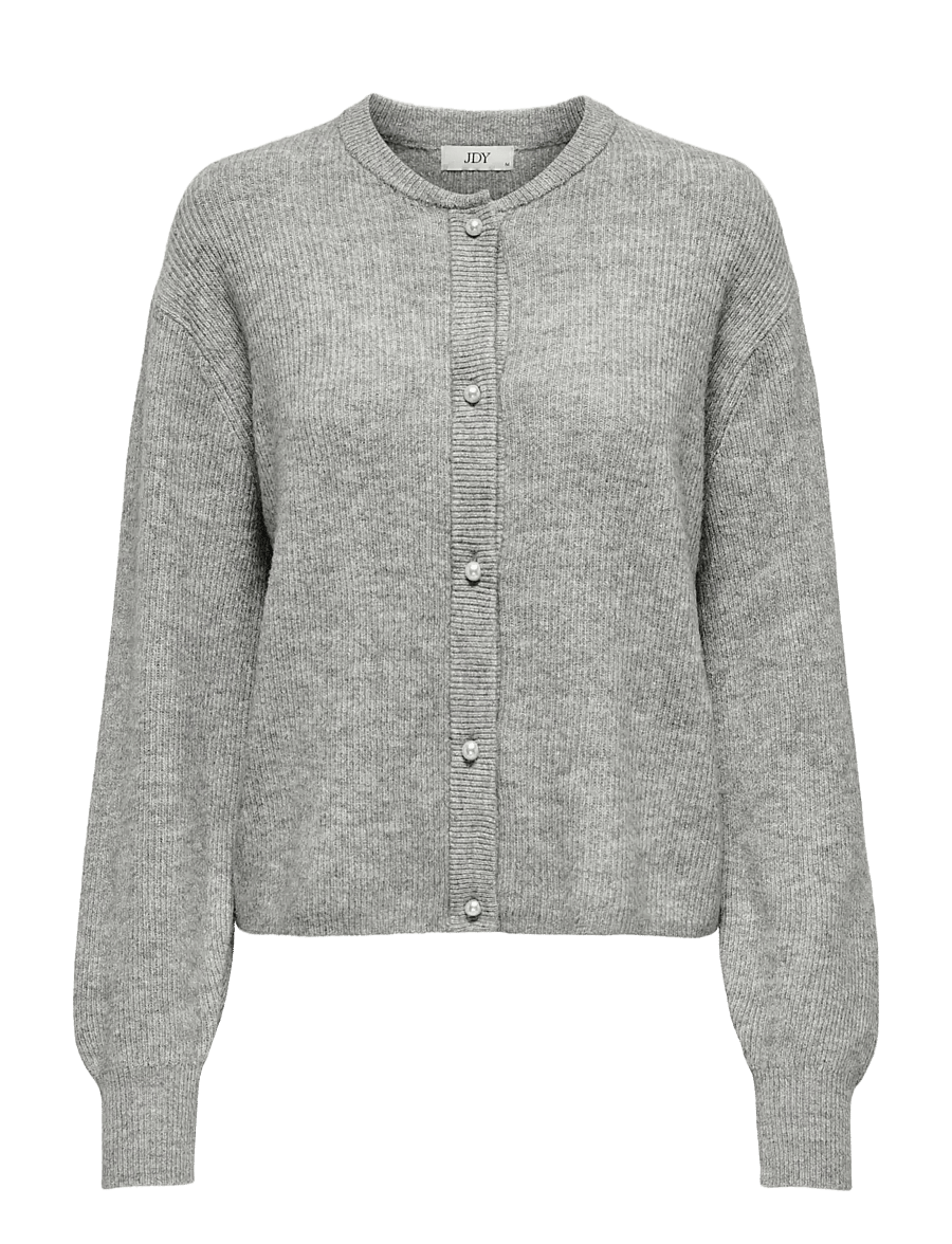 JDY - JDYLUMI L/S BUTTON CARDIGA KNT NOOS - cardigans - medium grey melange - 1
