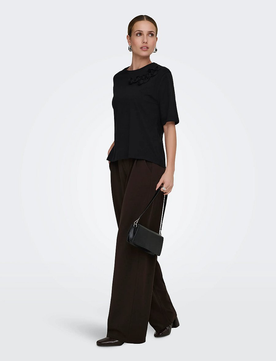 JDY - JDYGEGGO LIFE OCCASION PANT JRS NOOS - bukser med lige ben - chocolate torte - 4