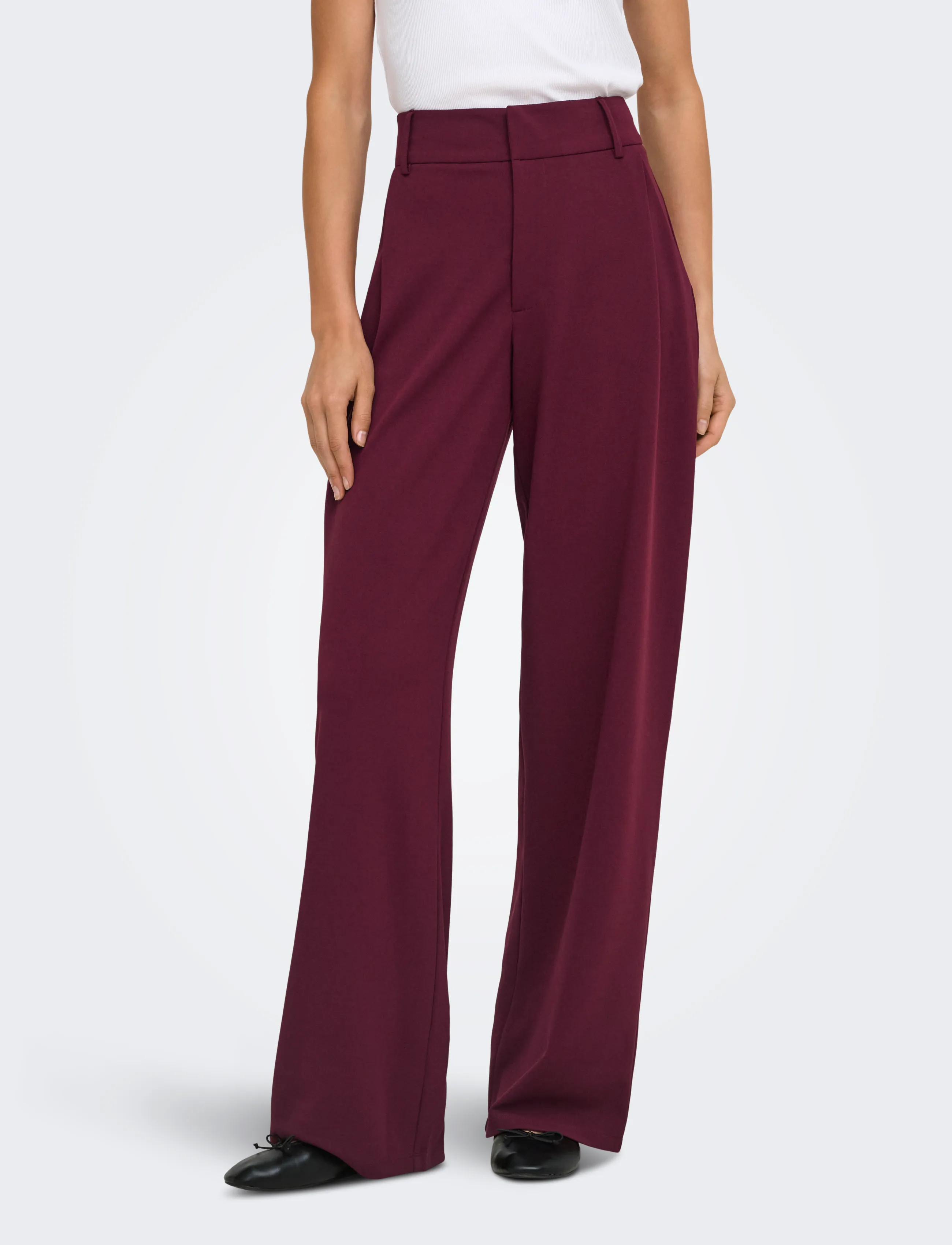JDY Jdygeggo Life Occasion Pant Jrs Noos, M x 32, Burgundy, Bukser > Lige Ben, Dame