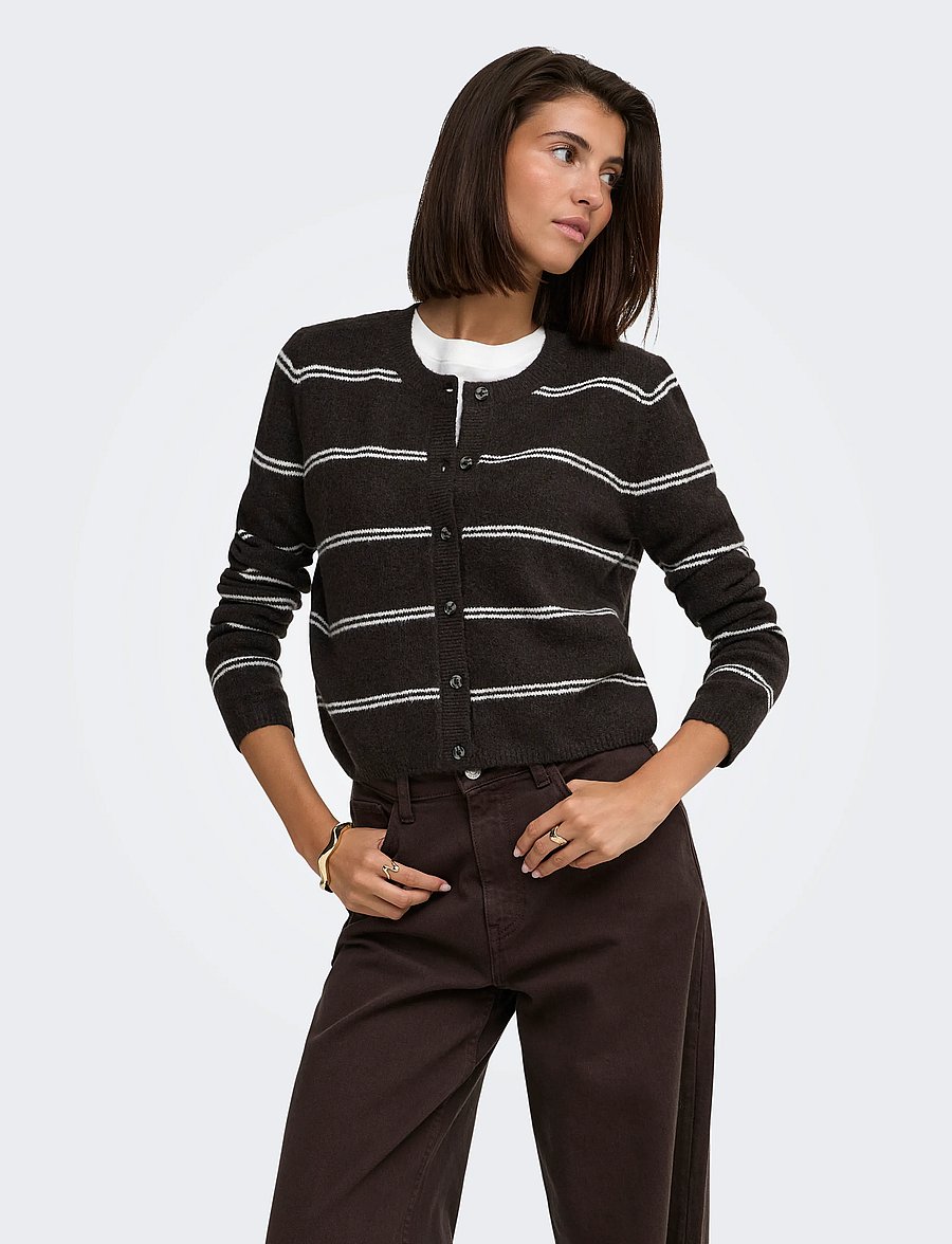 JDY - JDYCHLOE L/S CARDIGAN KNT NOOS - cardigans - chocolate torte - 0