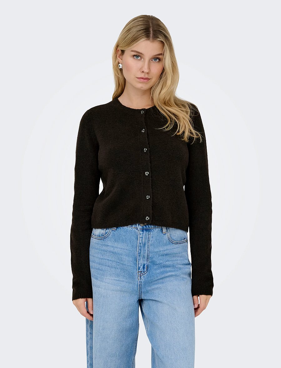JDY - JDYCHLOE L/S CARDIGAN KNT NOOS - strickjacken - chocolate torte - 0