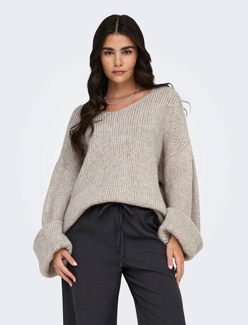 JDY - JDYDINEA L/S REVERSIBLE PULLOV. KNT NOOS - chateau gray - 0