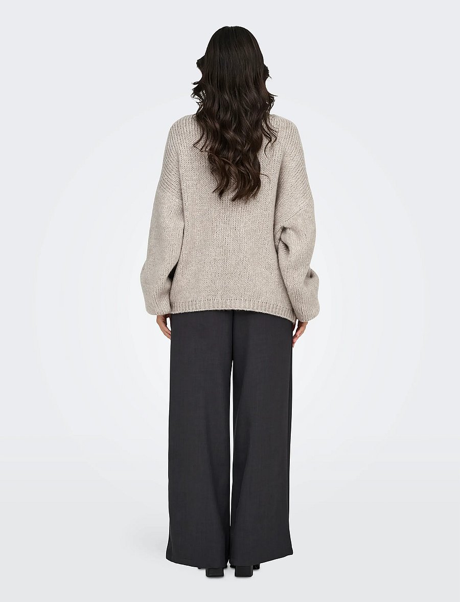 JDY - JDYDINEA L/S REVERSIBLE PULLOV. KNT NOOS - striktrøjer - chateau gray - 3