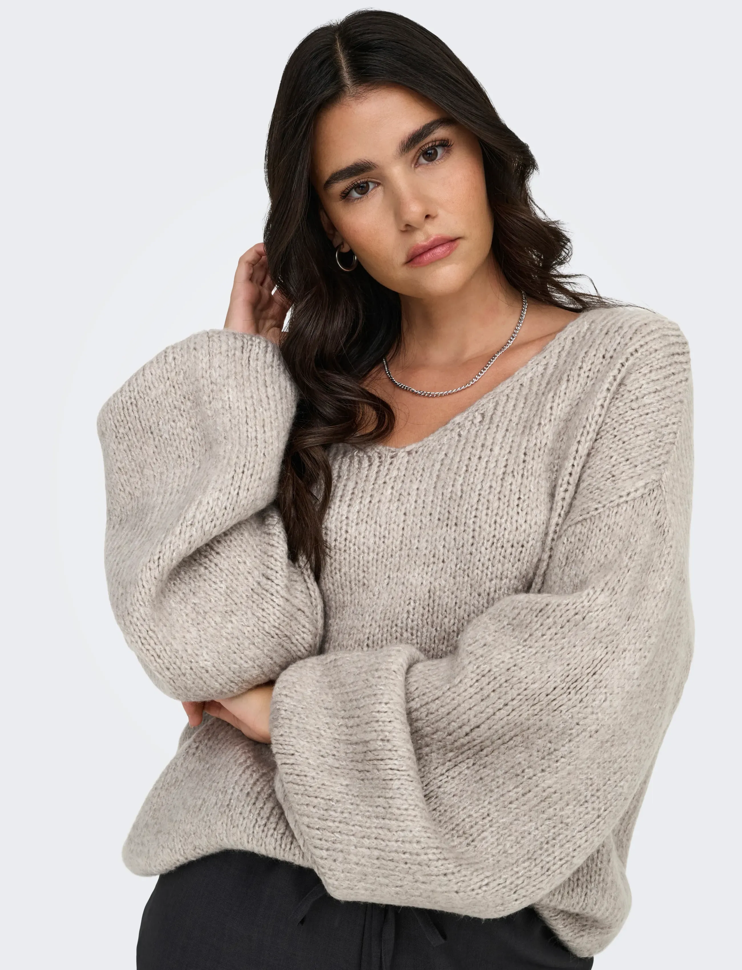 JDY - JDYDINEA L/S REVERSIBLE PULLOV. KNT NOOS - chateau gray - 5