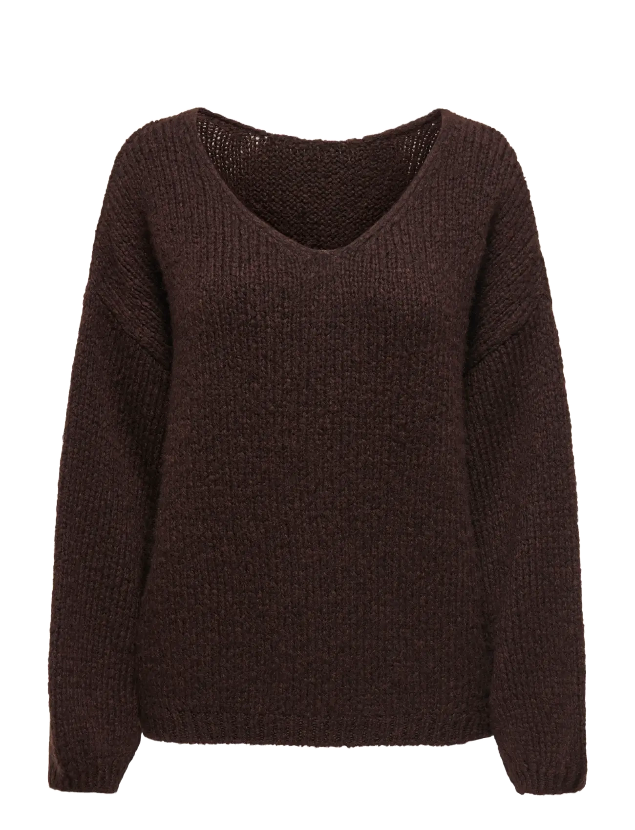 JDY JDYDINEA L/S REVERSIBLE PULLOV. KNT NOOS - Striktrøjer - CHOCOLATE TORTE / brown