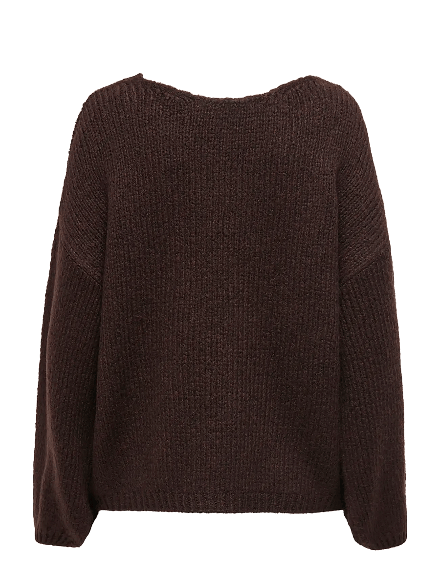 JDY - JDYDINEA L/S REVERSIBLE PULLOV. KNT NOOS - striktrøjer - chocolate torte - 2