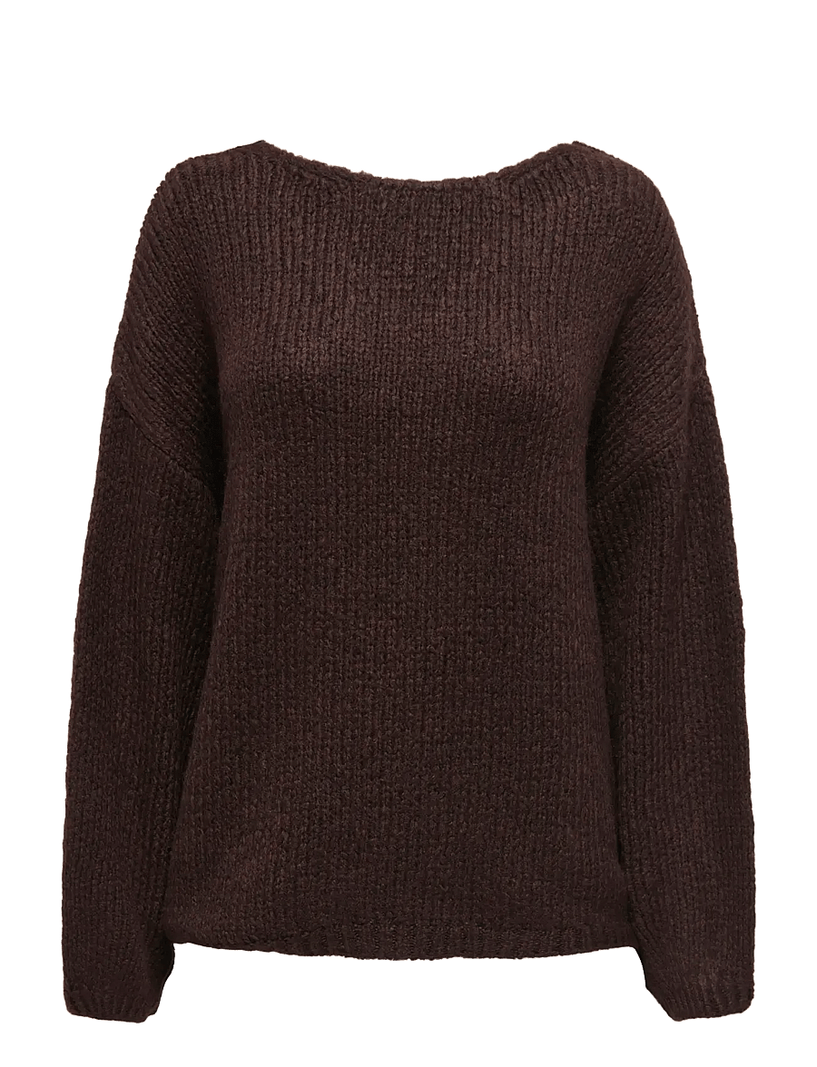 JDY - JDYDINEA L/S REVERSIBLE PULLOV. KNT NOOS - striktrøjer - chocolate torte - 3