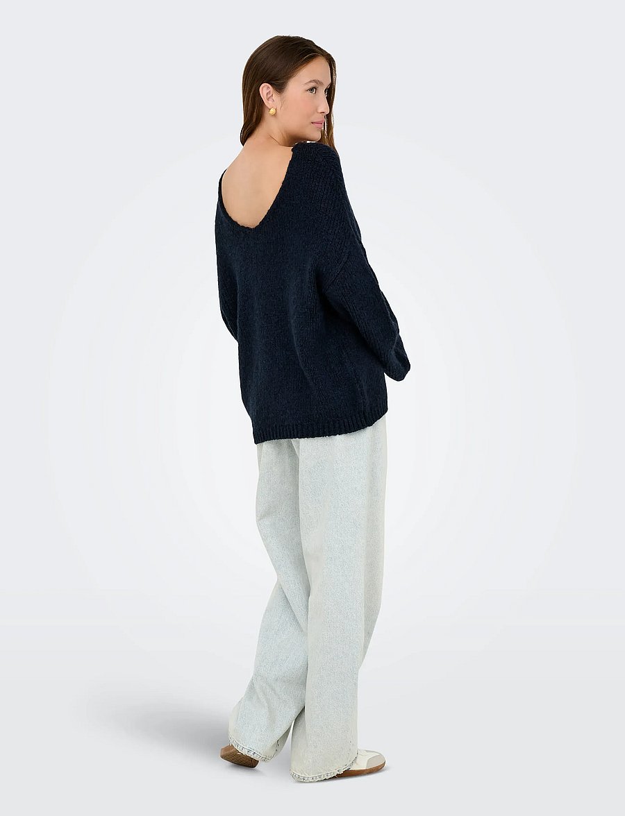JDY - JDYDINEA L/S REVERSIBLE PULLOV. KNT NOOS - striktrøjer - total eclipse - 3