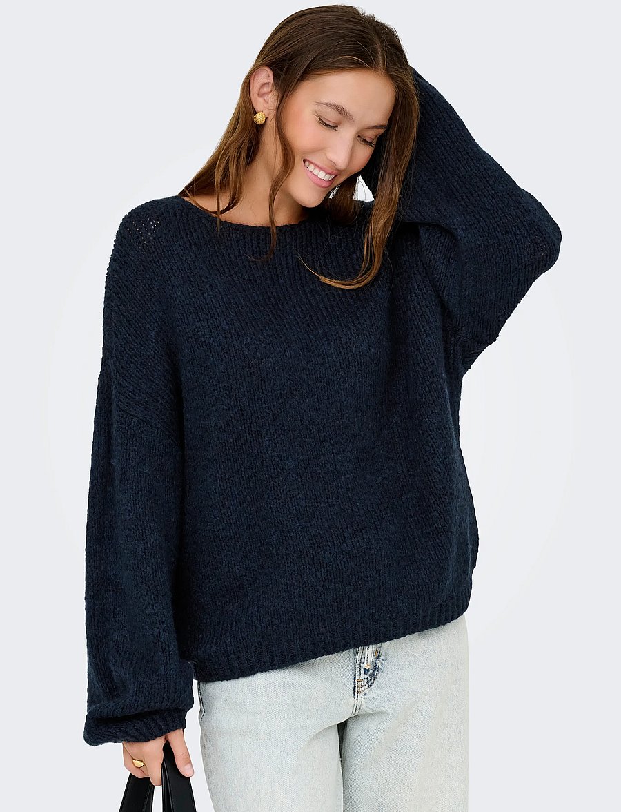 JDY - JDYDINEA L/S REVERSIBLE PULLOV. KNT NOOS - striktrøjer - total eclipse - 4