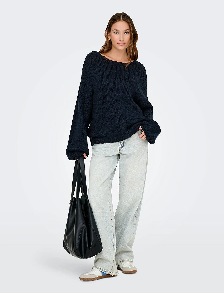 JDY - JDYDINEA L/S REVERSIBLE PULLOV. KNT NOOS - striktrøjer - total eclipse - 5