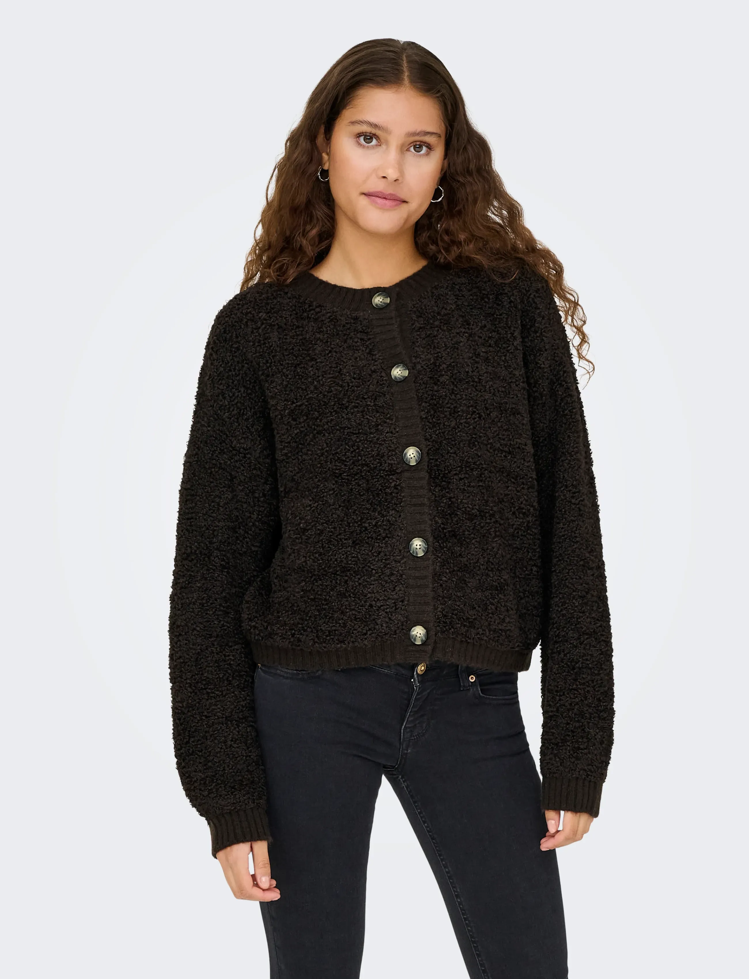 JDY - JDYEIRA LIFE L/S ONECK CARDIGAN KNT NOOS - chocolate torte - 0