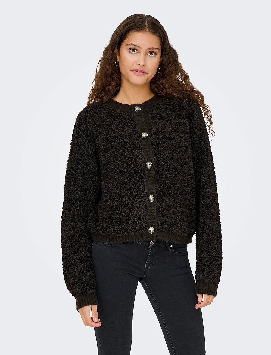JDY - JDYEIRA LIFE L/S ONECK CARDIGAN KNT NOOS - chocolate torte - 0