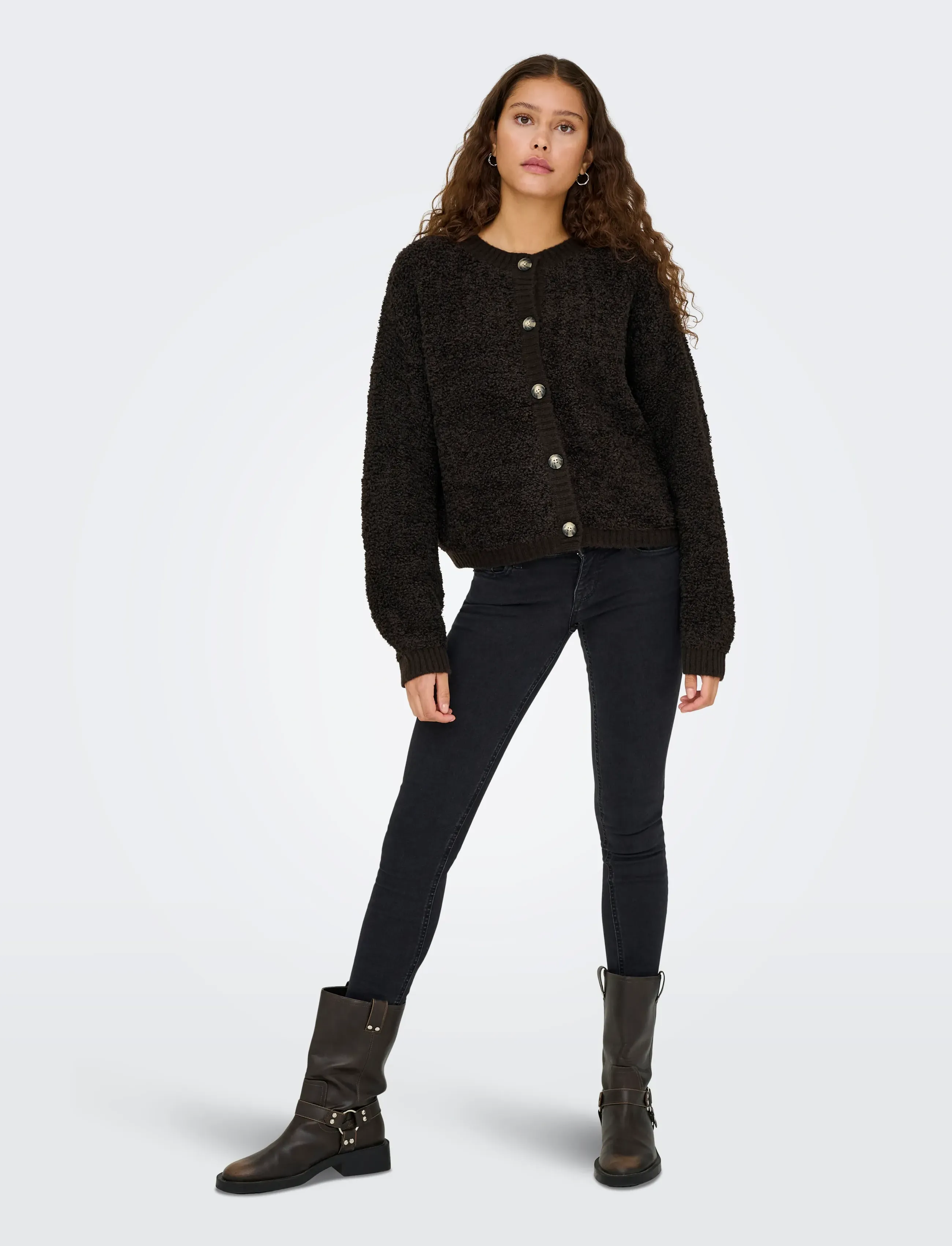 JDY - JDYEIRA LIFE L/S ONECK CARDIGAN KNT NOOS - chocolate torte - 5