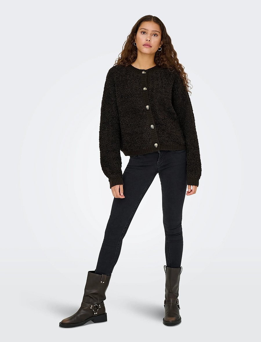 JDY - JDYEIRA LIFE L/S ONECK CARDIGAN KNT NOOS - chocolate torte - 5