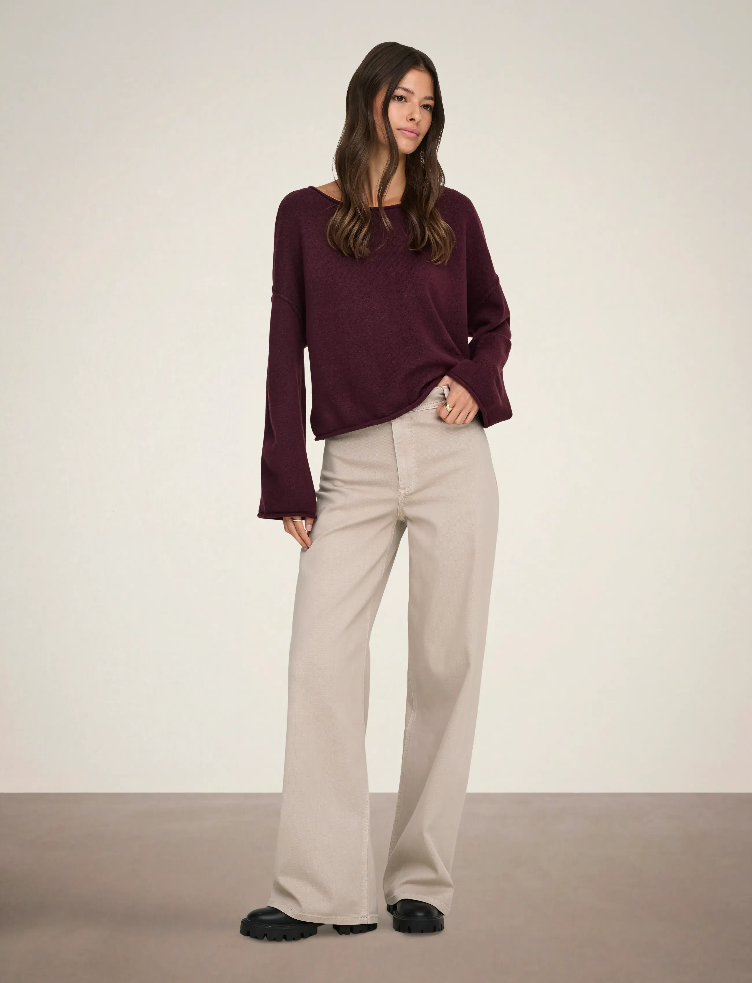 JDY - JDYIRIS STRETCH HW WIDE PANT PNT NOOS - brede jeans - chateau gray - 4