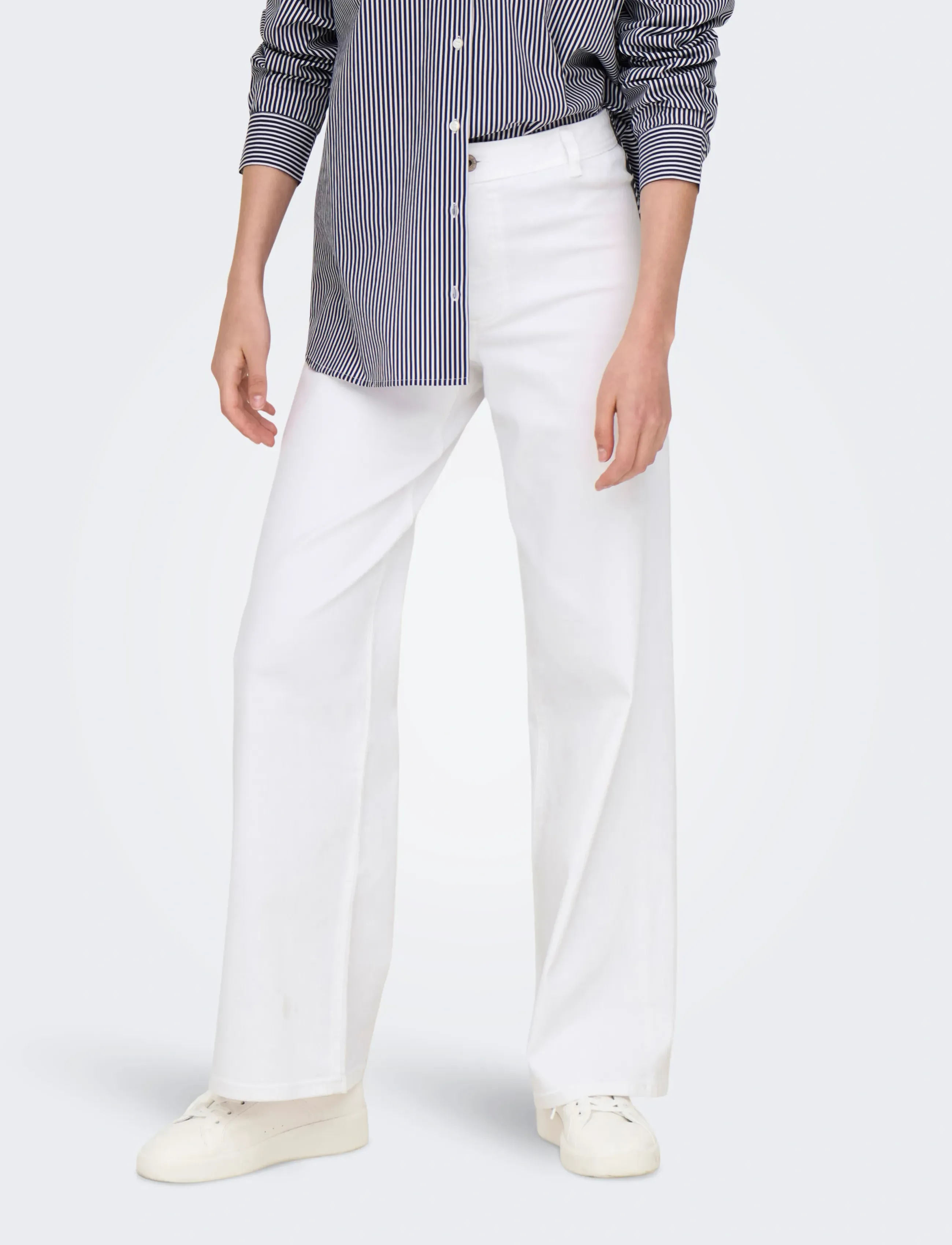 JDY JDYIRIS STRETCH HW WIDE PANT PNT NOOS - Kleidung - WHITE / white