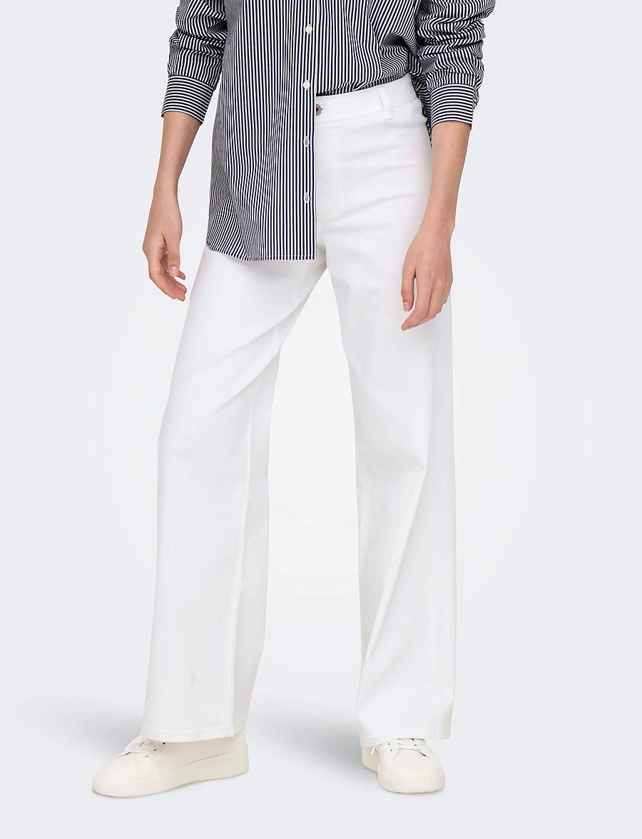 JDY - JDYIRIS STRETCH HW WIDE PANT PNT NOOS - hosen mit weitem bein - white - 0