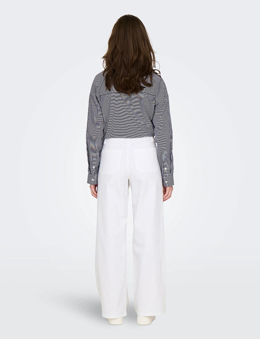 JDY - JDYIRIS STRETCH HW WIDE PANT PNT NOOS - hosen mit weitem bein - white - 3