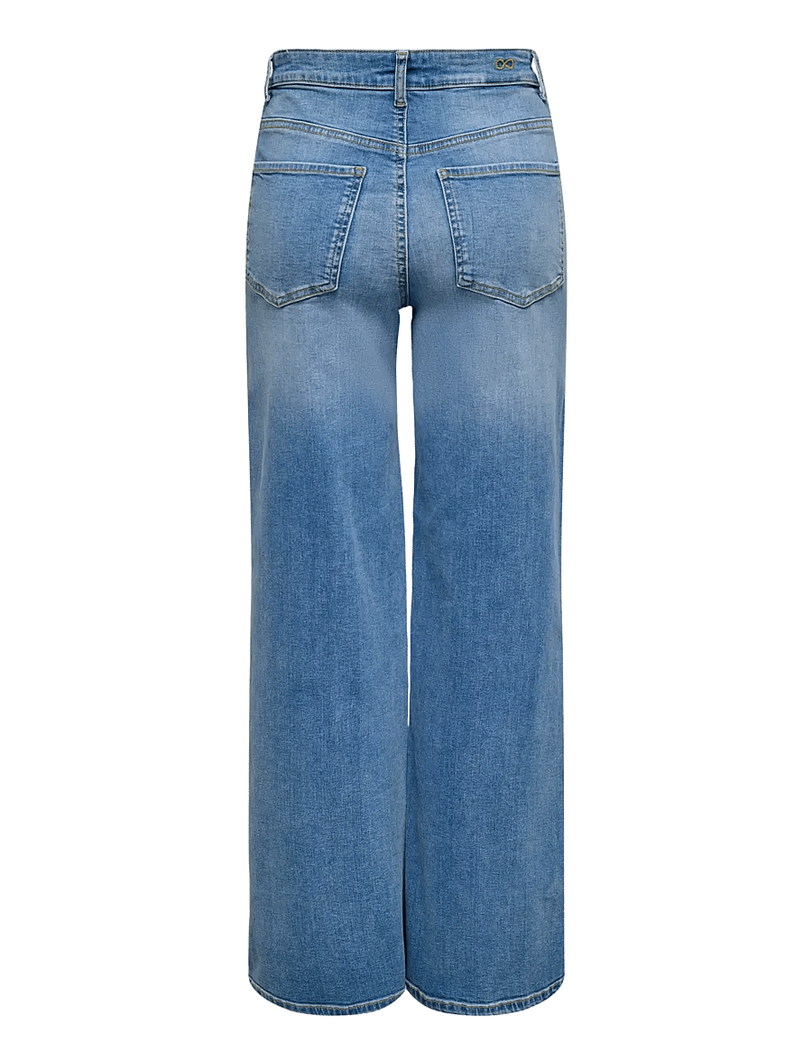 JDY - JDYFELINA-FINA HW WIDE MED BLUE DNM NOOS - pantalons larges - medium blue denim - 2