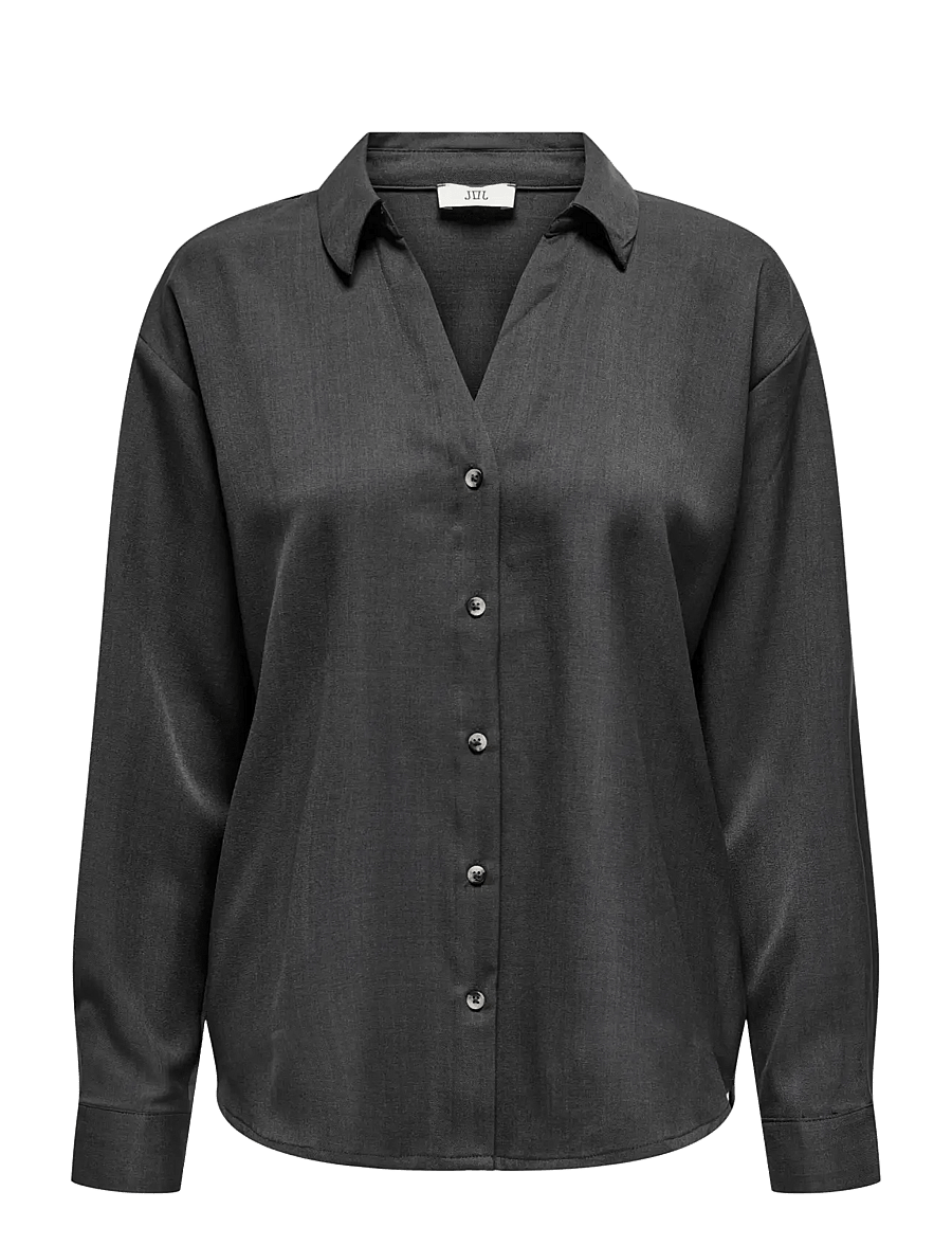 JDY - JDYNINA L/S SHIRT WVN NOOS - pikkade varrukatega särgid - dark grey melange - 1