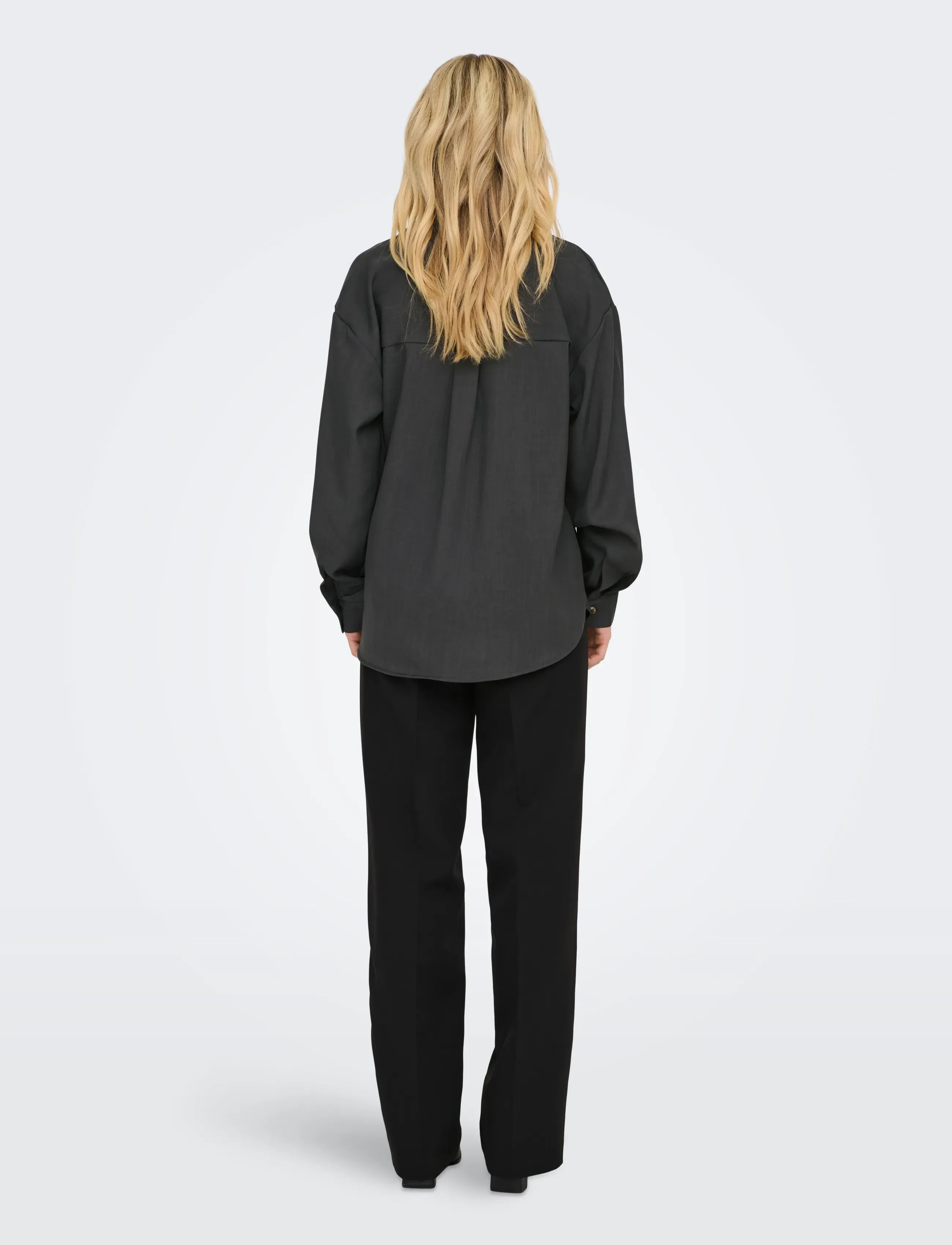 JDY - JDYNINA L/S SHIRT WVN NOOS - pikkade varrukatega särgid - dark grey melange - 3