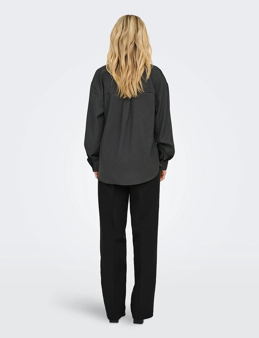 JDY - JDYNINA L/S SHIRT WVN NOOS - pikkade varrukatega särgid - dark grey melange - 3
