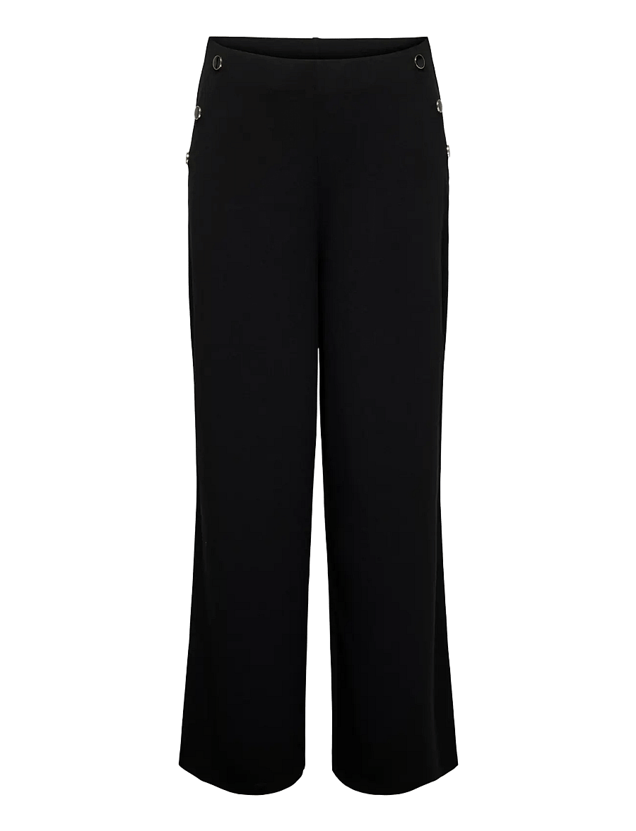 JDY - JDYGEGGO LIFE BUTTON PANT JRS NOOS - laia säärega püksid - black - 1