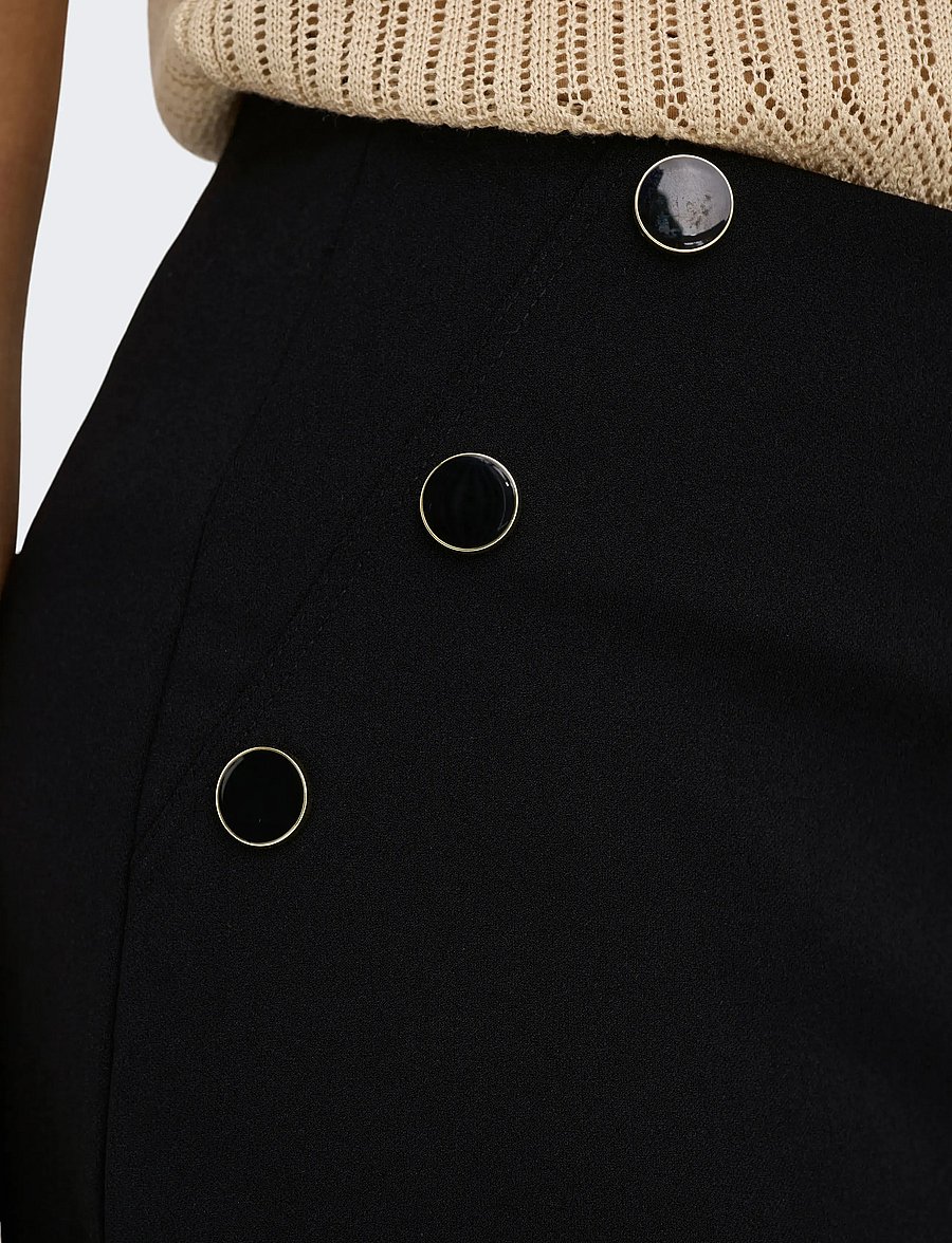 JDY - JDYGEGGO LIFE BUTTON PANT JRS NOOS - laia säärega püksid - black - 5